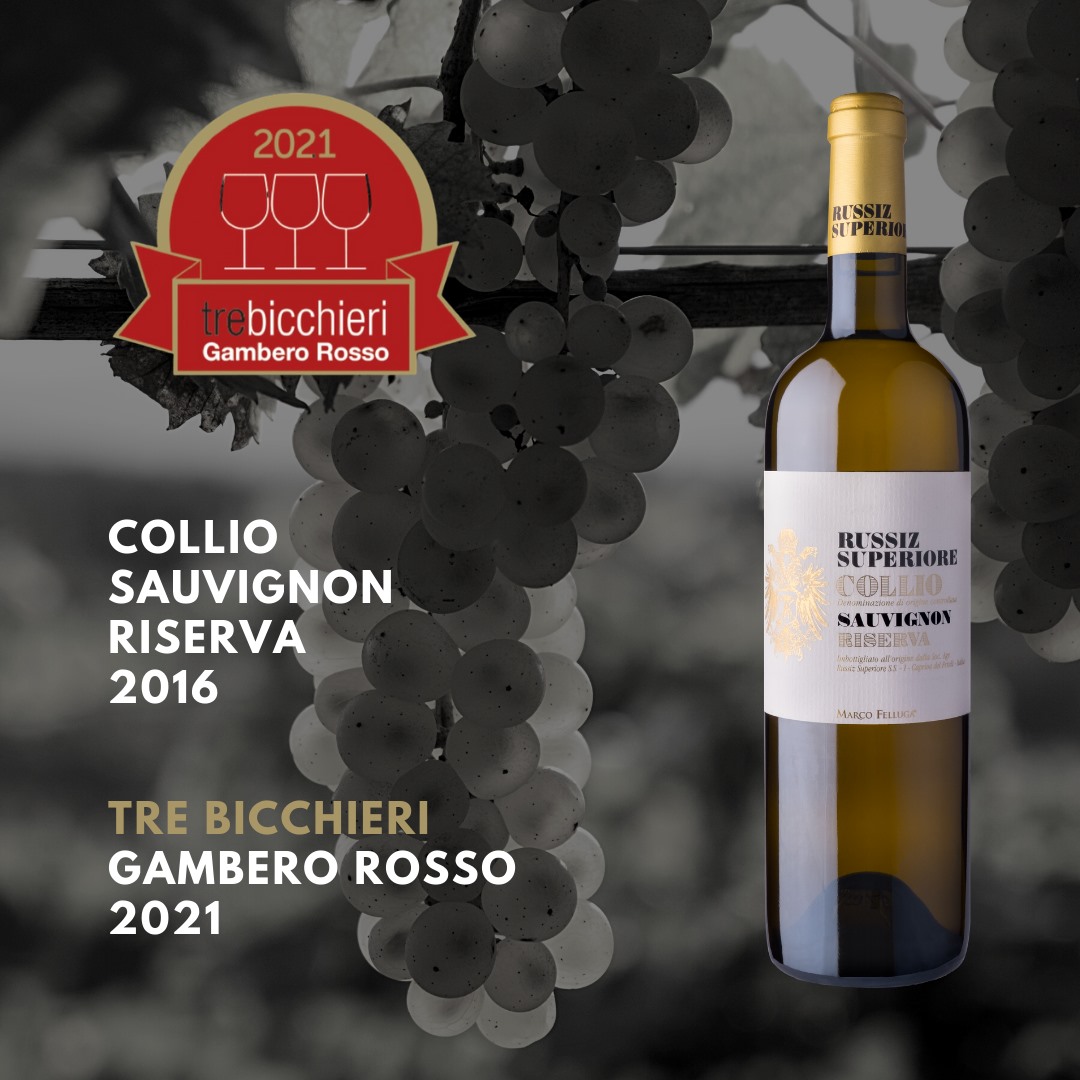 Three Glasses to our Collio Sauvignon Riserva 2016 Russiz Superiore