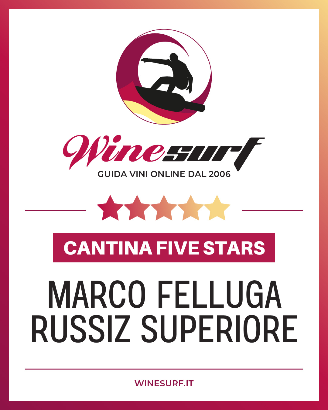 Il nuovo riconoscimento di Winesurf